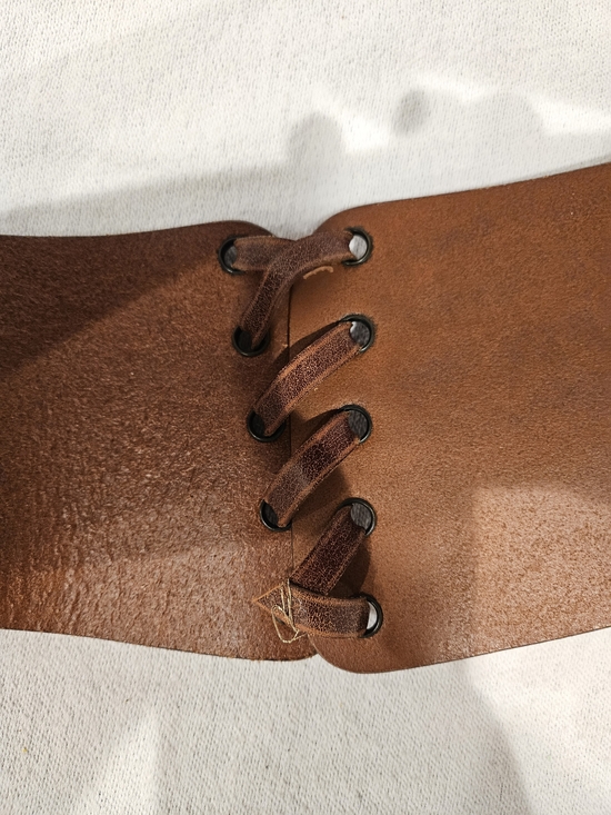 Neiman Marcus Waist Belt Lace-up Brown Leather Waist Corset M/L main image 10